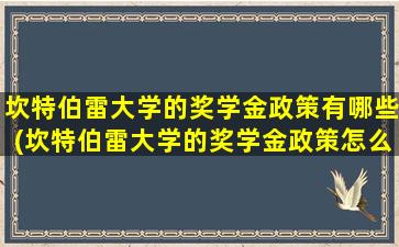 坎特伯雷大学的奖学金政策有哪些(坎特伯雷大学的奖学金政策怎么样)