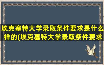 埃克塞特大学录取条件要求是什么样的(埃克塞特大学录取条件要求是什么呢)