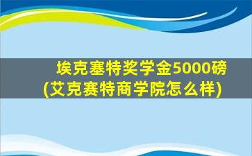 埃克塞特奖学金5000磅(艾克赛特商学院怎么样)