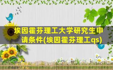 埃因霍芬理工大学研究生申请条件(埃因霍芬理工qs)