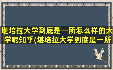 堪培拉大学到底是一所怎么样的大学呢知乎(堪培拉大学到底是一所怎么样的大学呢英语)