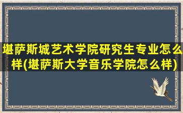 堪萨斯城艺术学院研究生专业怎么样(堪萨斯大学音乐学院怎么样)