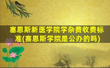 塞恩斯新医学院学杂费收费标准(赛恩斯学院是公办的吗)