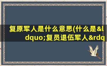 复原军人是什么意思(什么是“复员退伍军人”)