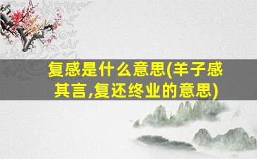 复感是什么意思(羊子感其言,复还终业的意思)