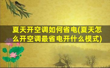 夏天开空调如何省电(夏天怎么开空调最省电开什么模式)