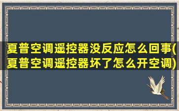 夏普空调遥控器没反应怎么回事(夏普空调遥控器坏了怎么开空调)