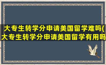 大专生转学分申请美国留学难吗(大专生转学分申请美国留学有用吗)