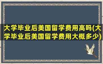 大学毕业后美国留学费用高吗(大学毕业后美国留学费用大概多少)