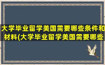 大学毕业留学美国需要哪些条件和材料(大学毕业留学美国需要哪些条件和条件)