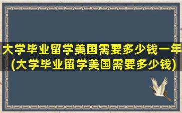 大学毕业留学美国需要多少钱一年(大学毕业留学美国需要多少钱)