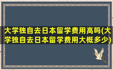 大学独自去日本留学费用高吗(大学独自去日本留学费用大概多少)