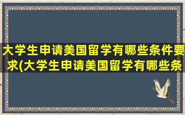 大学生申请美国留学有哪些条件要求(大学生申请美国留学有哪些条件和要求)