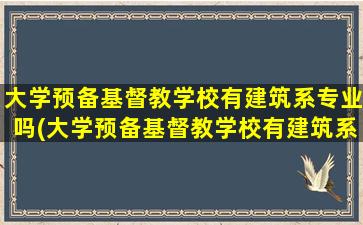 大学预备基督教学校有建筑系专业吗(大学预备基督教学校有建筑系专业吗女生)