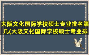 大阪文化国际学校硕士专业排名第几(大阪文化国际学校硕士专业排名)