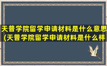 天普学院留学申请材料是什么意思(天普学院留学申请材料是什么样子的)