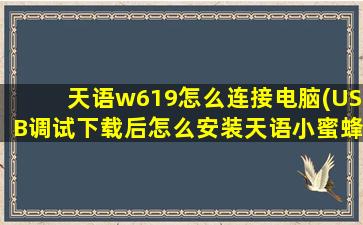 天语w619怎么连接电脑(USB调试下载后怎么安装天语小蜜蜂与手机助手无法连接)