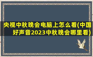 央视中秋晚会电脑上怎么看(中国好声音2023中秋晚会哪里看)