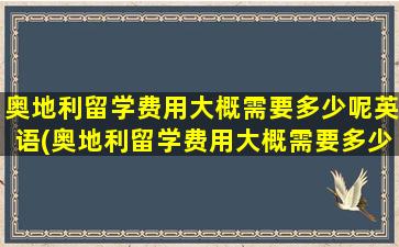 奥地利留学费用大概需要多少呢英语(奥地利留学费用大概需要多少呢英文)