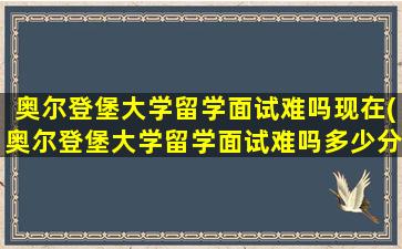 奥尔登堡大学留学面试难吗现在(奥尔登堡大学留学面试难吗多少分)