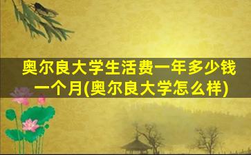 奥尔良大学生活费一年多少钱一个月(奥尔良大学怎么样)