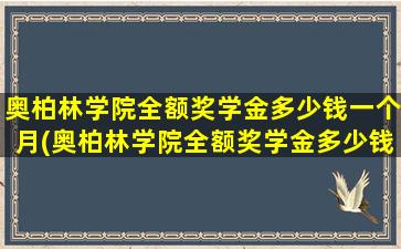 奥柏林学院全额奖学金多少钱一个月(奥柏林学院全额奖学金多少钱啊)