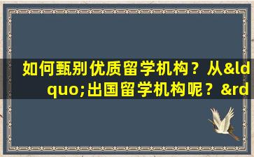 如何甄别优质留学机构？从“出国留学机构呢？”开始