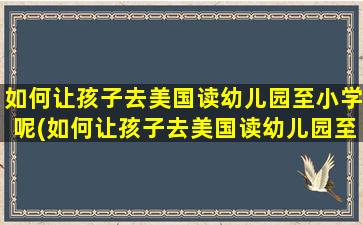 如何让孩子去美国读幼儿园至小学呢(如何让孩子去美国读幼儿园至小学学英语)