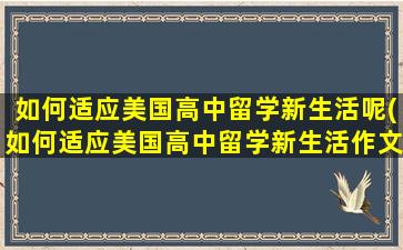 如何适应美国高中留学新生活呢(如何适应美国高中留学新生活作文)