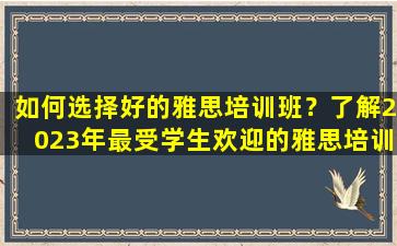 如何选择好的雅思培训班？了解2023年最受学生欢迎的雅思培训机构