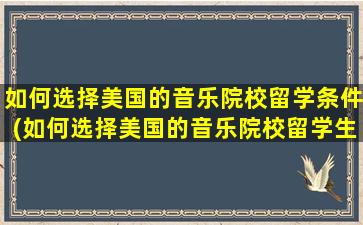 如何选择美国的音乐院校留学条件(如何选择美国的音乐院校留学生)