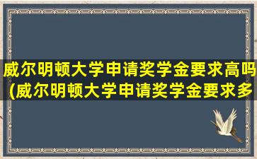 威尔明顿大学申请奖学金要求高吗(威尔明顿大学申请奖学金要求多少)