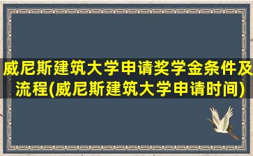 威尼斯建筑大学申请奖学金条件及流程(威尼斯建筑大学申请时间)