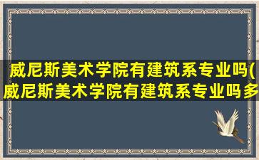 威尼斯美术学院有建筑系专业吗(威尼斯美术学院有建筑系专业吗多少分)