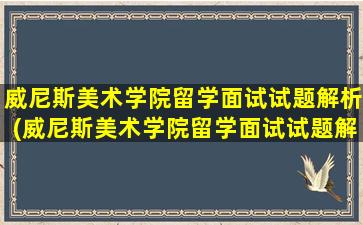 威尼斯美术学院留学面试试题解析(威尼斯美术学院留学面试试题解析答案)