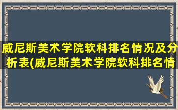 威尼斯美术学院软科排名情况及分析表(威尼斯美术学院软科排名情况及分析图片)