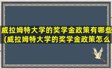 威拉姆特大学的奖学金政策有哪些(威拉姆特大学的奖学金政策怎么样)