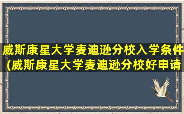 威斯康星大学麦迪逊分校入学条件(威斯康星大学麦迪逊分校好申请吗)