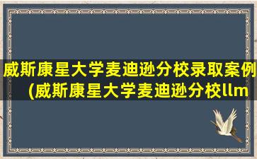 威斯康星大学麦迪逊分校录取案例(威斯康星大学麦迪逊分校llm)