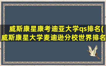 威斯康星康考迪亚大学qs排名(威斯康星大学麦迪逊分校世界排名最新排名...)