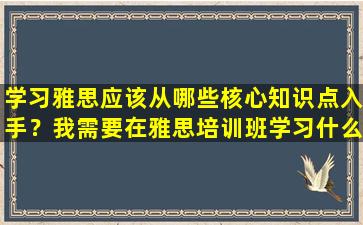 学习雅思应该从哪些核心知识点入手？我需要在雅思培训班学习什么？