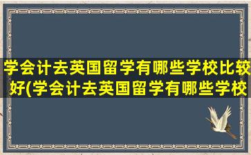 学会计去英国留学有哪些学校比较好(学会计去英国留学有哪些学校呢)