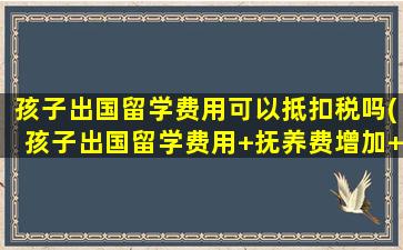 孩子出国留学费用可以抵扣税吗(孩子出国留学费用+抚养费增加+起诉)