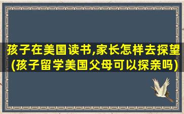 孩子在美国读书,家长怎样去探望(孩子留学美国父母可以探亲吗)