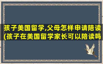 孩子美国留学,父母怎样申请陪读(孩子在美国留学家长可以陪读吗)