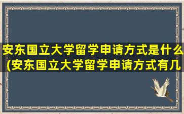 安东国立大学留学申请方式是什么(安东国立大学留学申请方式有几种)