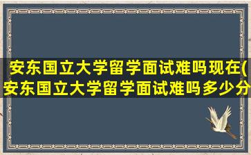 安东国立大学留学面试难吗现在(安东国立大学留学面试难吗多少分)