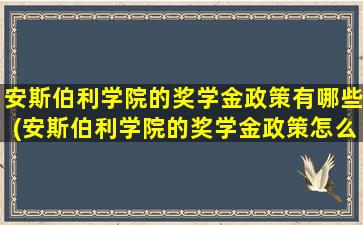 安斯伯利学院的奖学金政策有哪些(安斯伯利学院的奖学金政策怎么样)