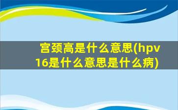 宫颈高是什么意思(hpv16是什么意思是什么病)