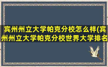 宾州州立大学帕克分校怎么样(宾州州立大学帕克分校世界大学排名)